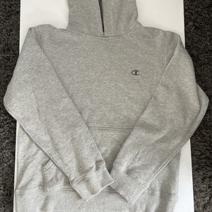 GREY CHAMPION HOODIE SIZE KIDS L